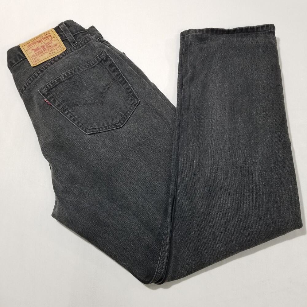 Vintage Levis 505 Jeans Mens 36x32 Straight Leg Regular Fit Y2K Black 100 Cotton - Picture 3 of 10